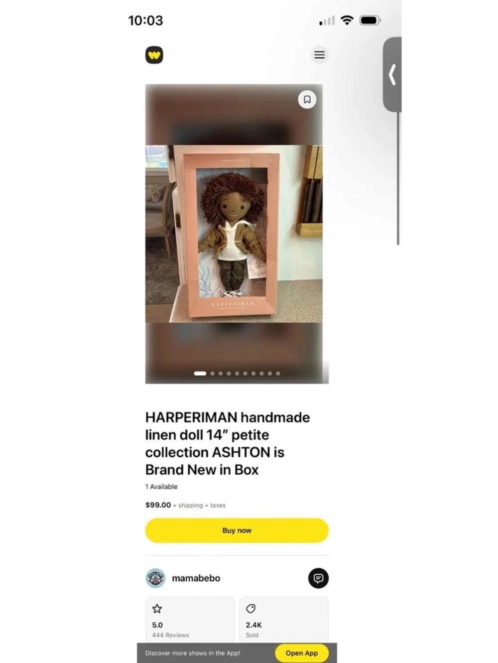 Harperiman Ashton 14 Inch Plush Handmade Linen Doll - Exclusive